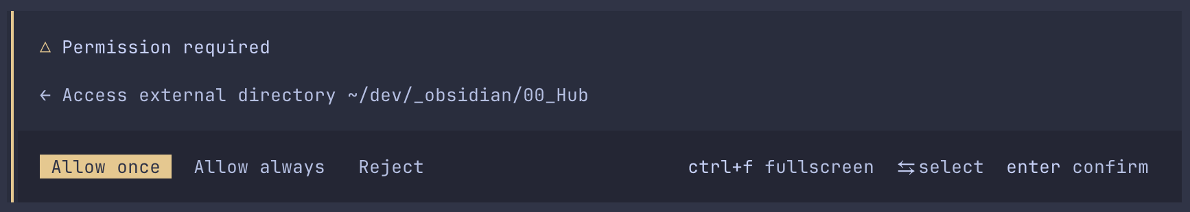 An OpenCode terminal session showing an agent proposing file changes with explicit paths and diffs